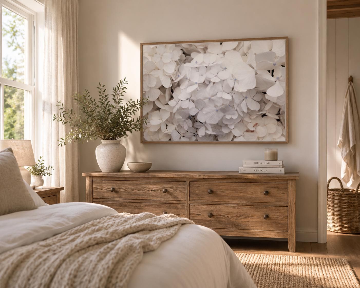 hydrangea in bedroom